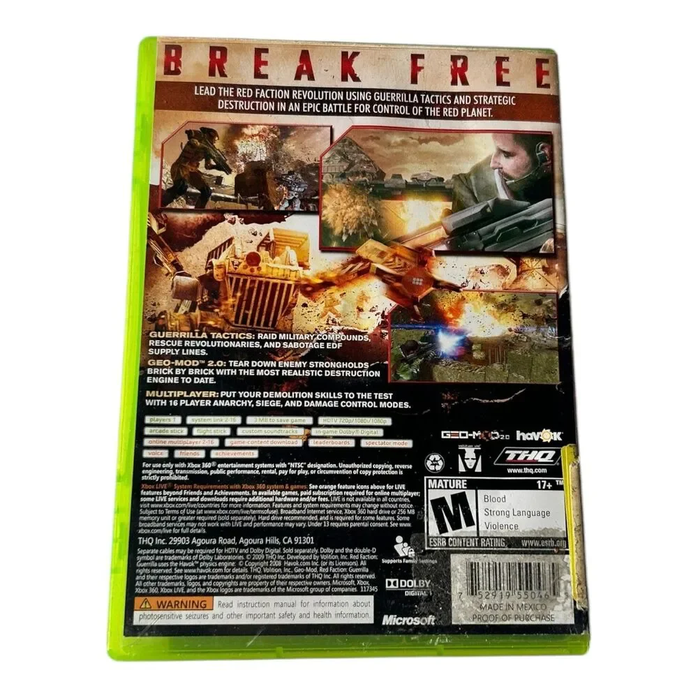 Red Faction: Guerrilla (Microsoft Xbox 360, 2009)